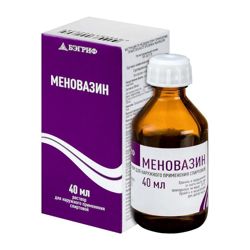Изображение товара Меновазин раствор спиртовой 40 мл наружное применение для боли и воспаления