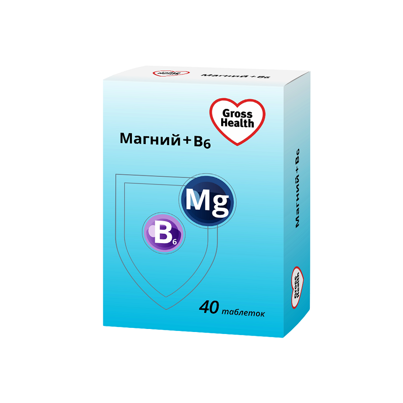 

Gross Health Магний+витамин B6 таблетки 40 шт
