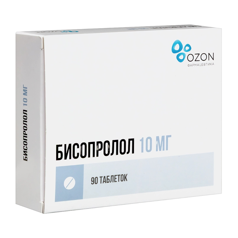 Изображение товара Бисопролол таблетки 10 мг 90 шт - лечение гипертонии и сердечно-сосудистых заболеваний