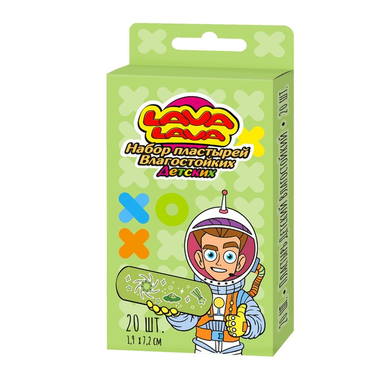 

Лава Лава Пластырь влагостойкий детский 1,9х7,2 см 20 шт зеленый