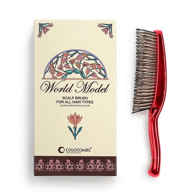 Изображение товара Расческа для волос Colocombs World Model алая стильная и удобная