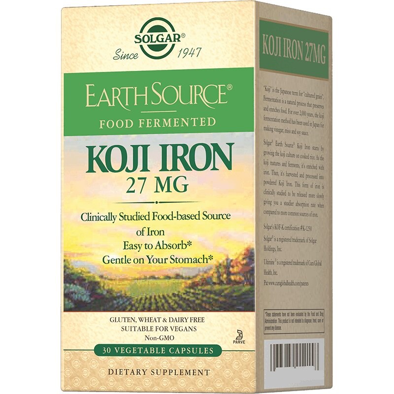Изображение товара Solgar Железо 27 мг в ферментированной культуре Коджи капсулы 30 шт