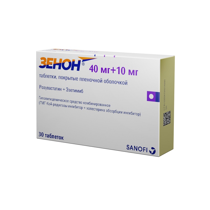 Изображение товара Зенон 40 мг+10 мг таблетки для снижения холестерина 30 шт Франция