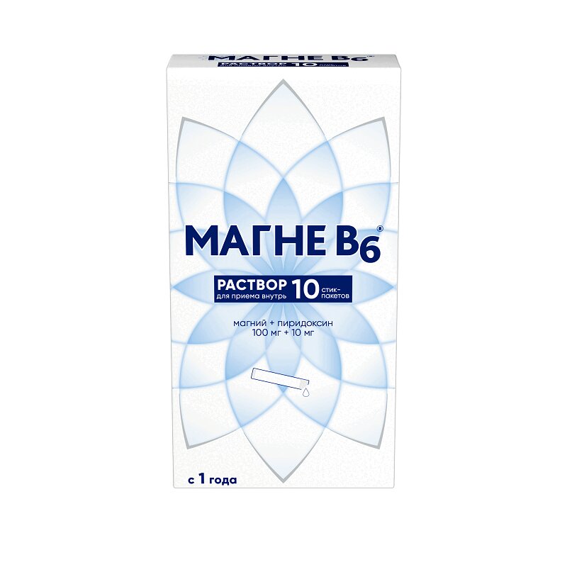 Изображение товара Магне В6 стик-пак.100 мг+10 мг 10 шт