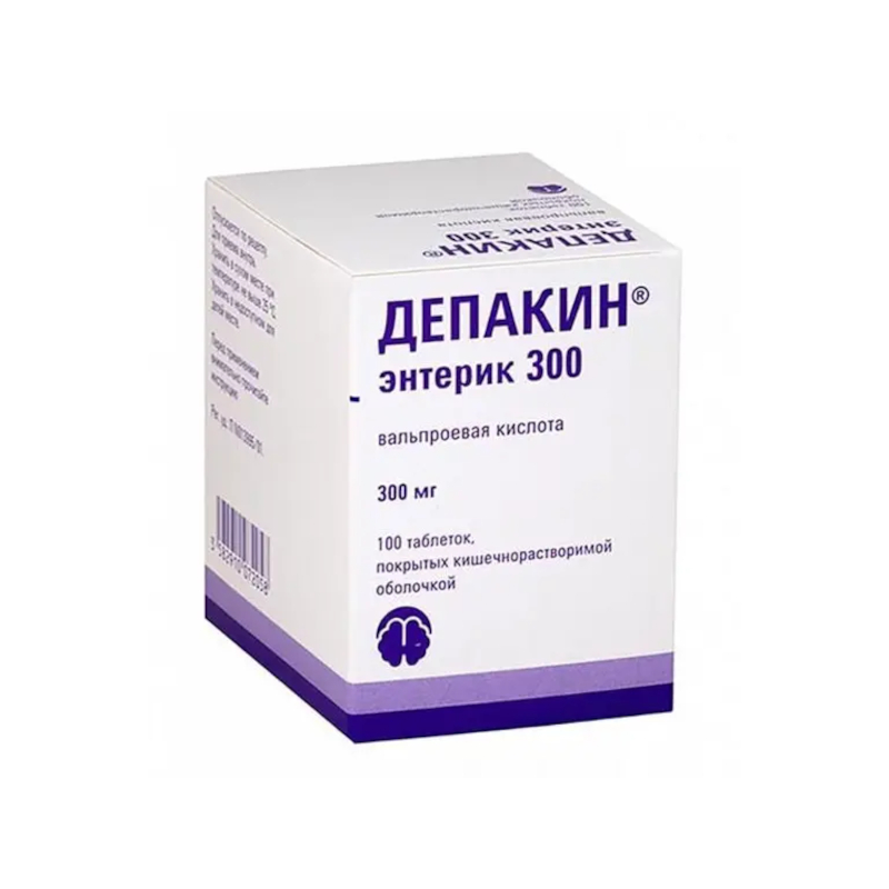 Изображение товара Депакин Энтерик 300 таблетки 300 мг 100 штук для лечения эпилепсии