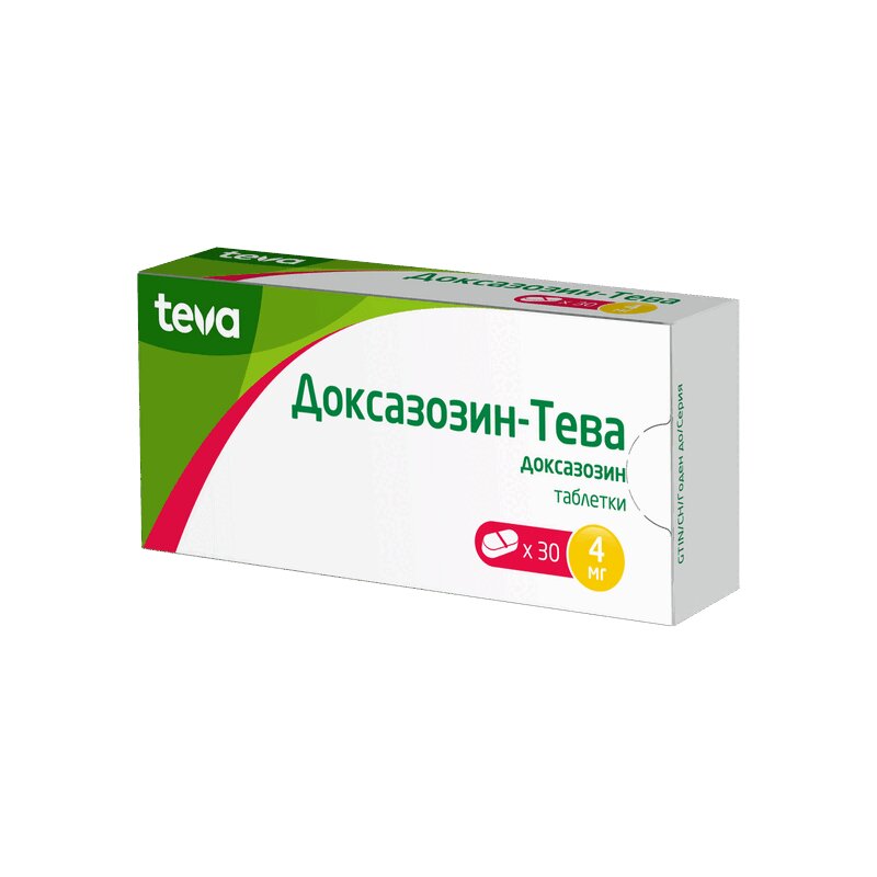 Изображение товара Доксазозин-Тева 4 мг таблетки 30 шт для нормализации давления и облегчения симптомов