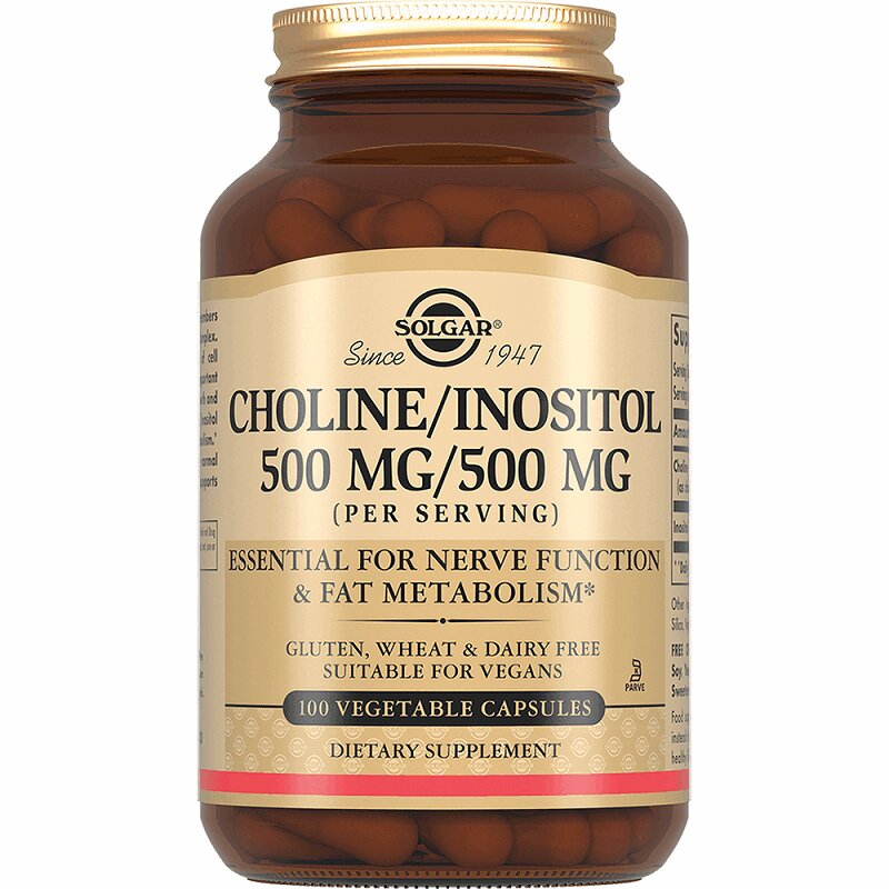 Солгар Холин-Инозитол 500Мг+500Мг Капс.№100