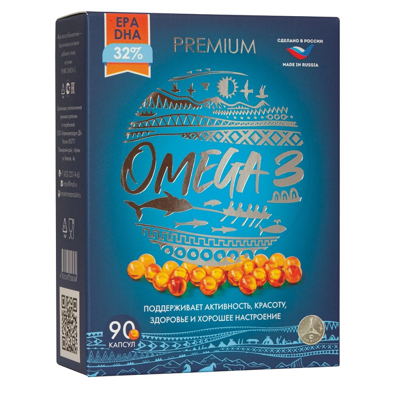 Корякси Премиум Омега-3 Жир Лосося Камчатский Капс.№180