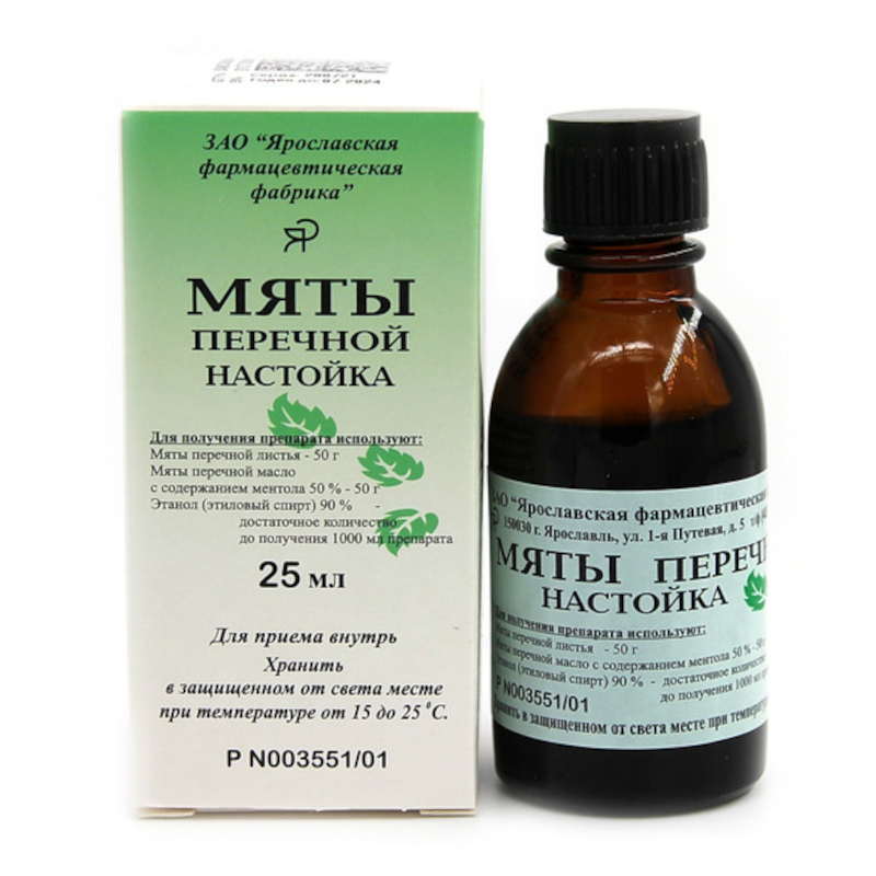 

Мяты перечной настойка для приема внутрь 25 мл