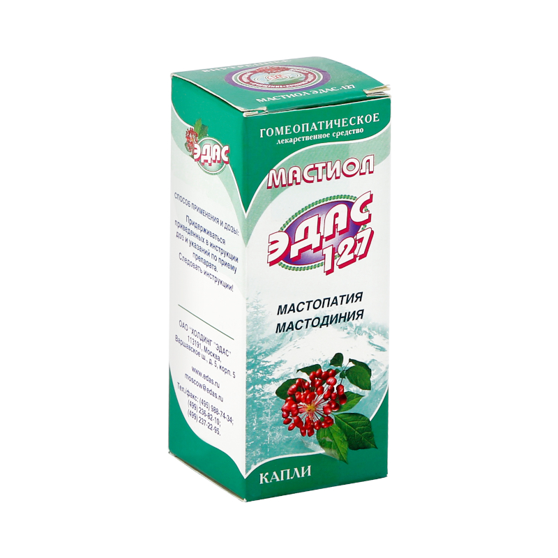 Изображение товара Мастиол Эдас-127 гомеопатические капли для лечения мастопатии и мастодинии 25 мл