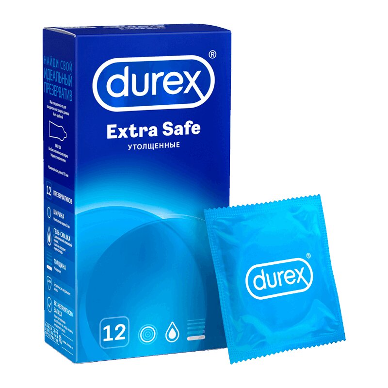 Изображение товара Durex Extra Safe Утолщённые презервативы 12 штук для надежной защиты