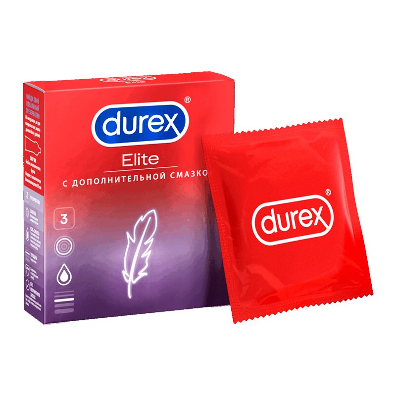 Изображение товара Durex Elite Презервативы свехтонкие с дополнительной смазкой 3 шт