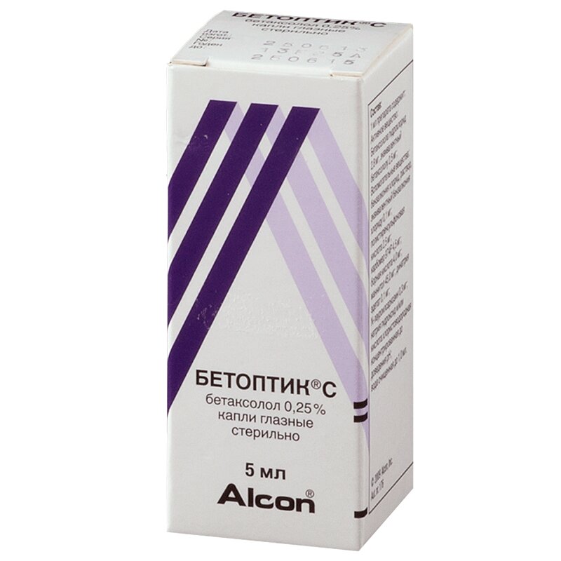 Изображение товара Глазные капли Бетоптик С 0 25% 5 мл для снижения внутриглазного давления
