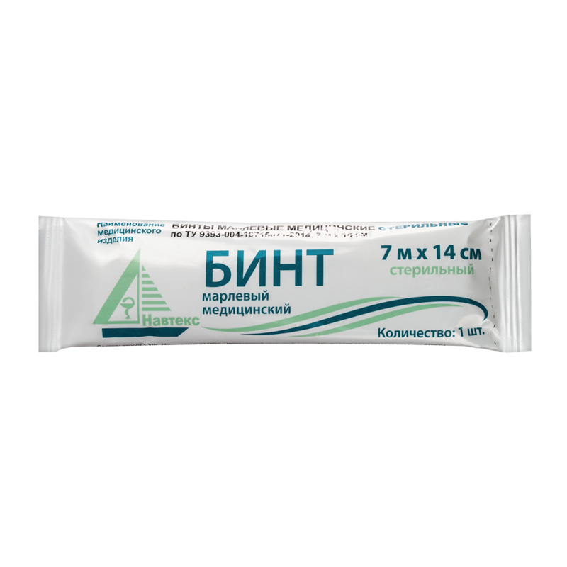 Изображение товара Навтекс Бинт марлевый медицинский стерильный 7м х 14 см