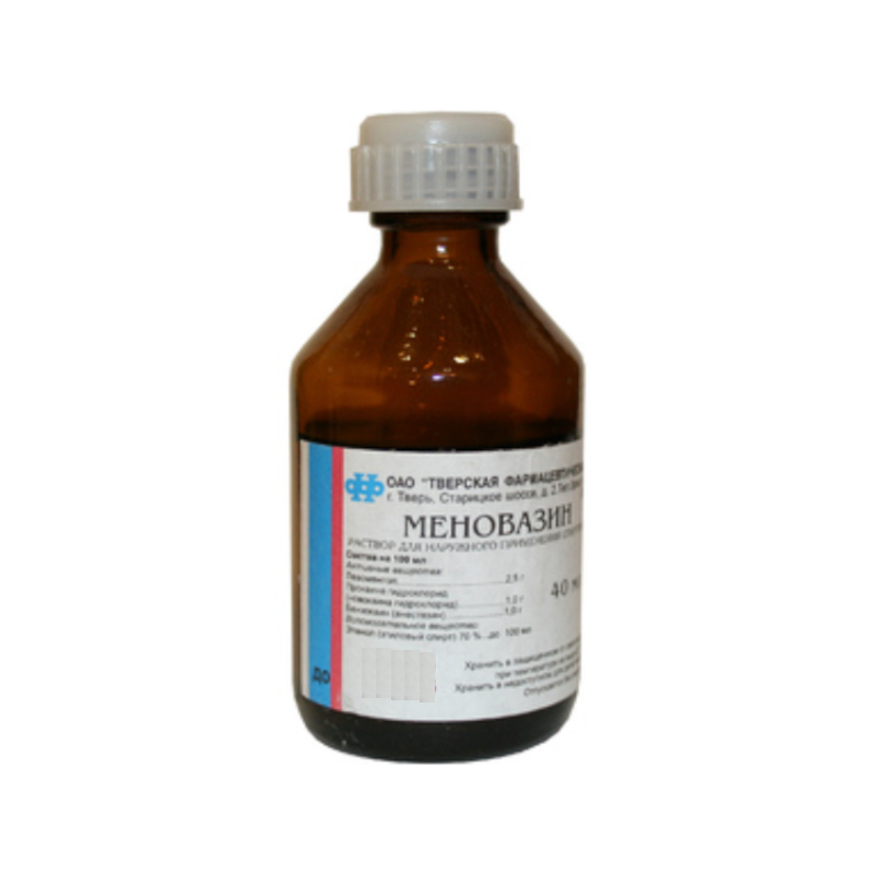 

Меновазин раствор спиртовой для наружного применения 40 мл