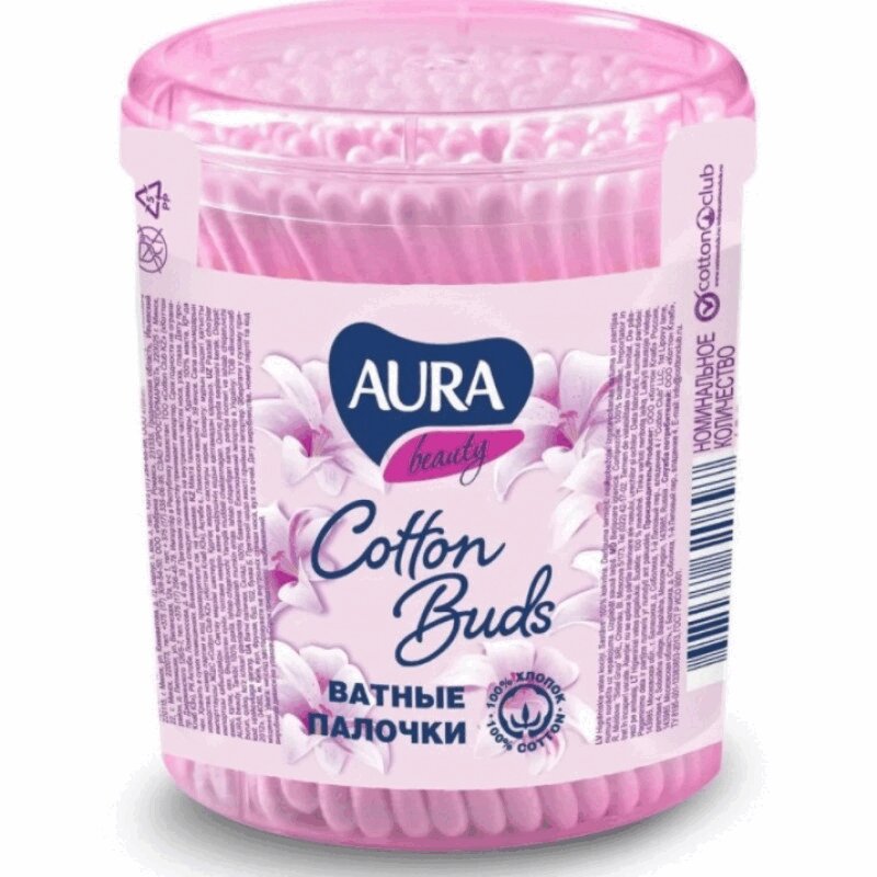 Aura Палочки ватные 100 шт стакан lp care палочки ватные pure cotton 160