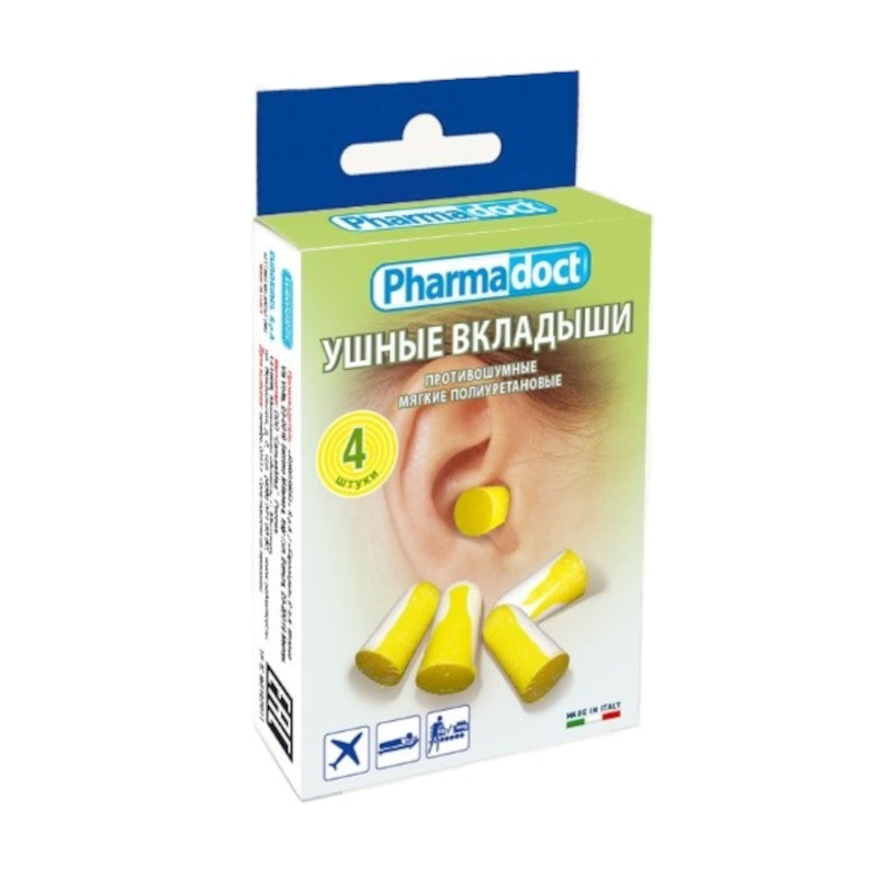 Изображение товара Противошумные беруши Pharmadoct 4 пары для защиты слуха