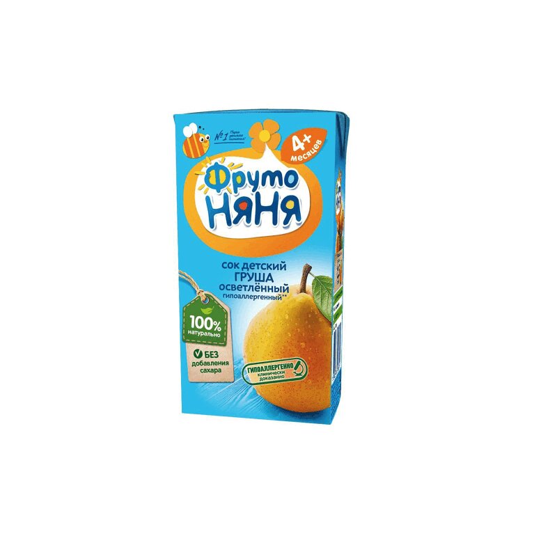 Изображение товара Детский грушевый сок ФрутоНяня 200 мл для малышей с 4 месяцев