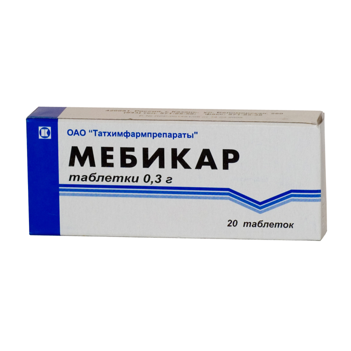 Изображение товара Мебикар 300 мг таблетки 20 шт для лечения невротических и сердечно-сосудистых заболеваний