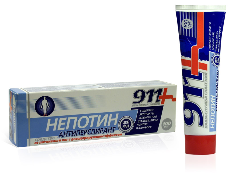 

911 Непотин гель-антиперспирант для ног 100 мл