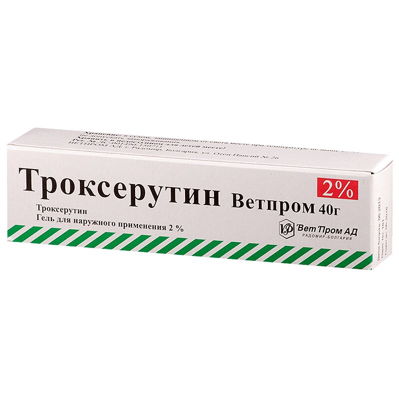 

Троксерутин гель д/наружн.прим.2% туба 40г №1