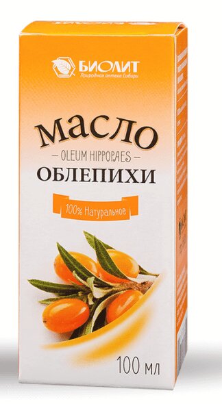 Облепиховое масло фл 100 мл N1 (БАД) облепиховое масло из плодов и листьев 50мл