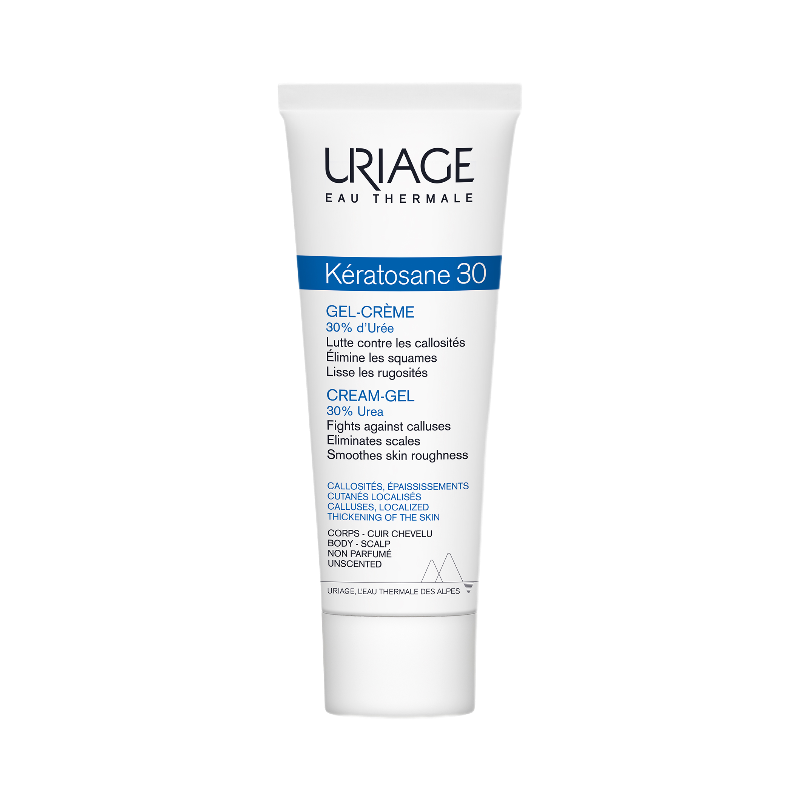Uriage Кератозан 30 Крем-гель для мозолистых и утолщенных участков кожи 75 мл корректирующий крем для проблемной кожи лица essential care pure cream