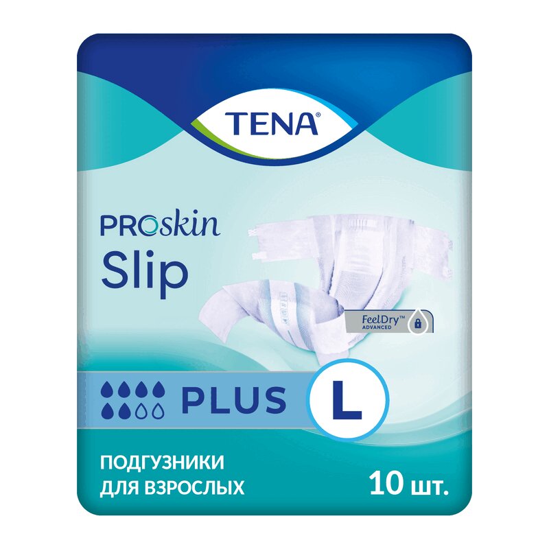 Изображение товара Подгузники для взрослых TENA Slip Plus L 10 шт — надежная защита и комфорт