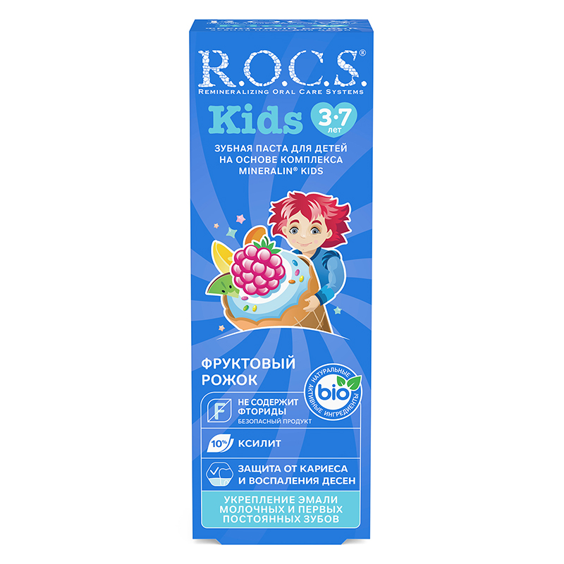 Изображение товара R.O.C.S. Kids Зубная паста для детей 3-7 лет Фруктовый рожок 45 г
