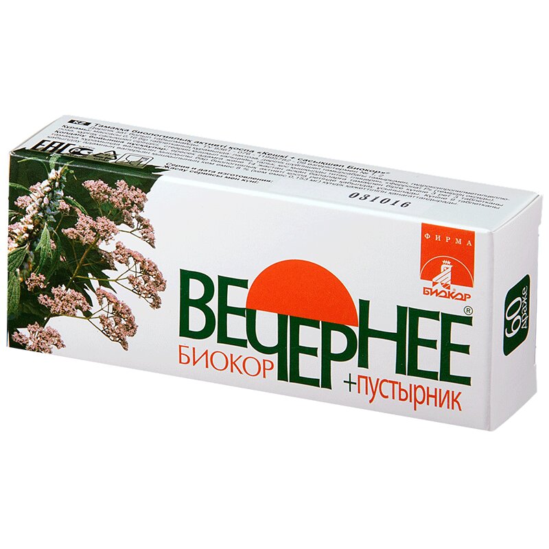 Изображение товара Вечернее+Пустырник Биокор драже 60 шт