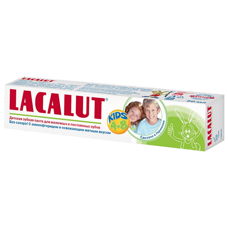 

Lacalut Кидс зубная паста для детей 4-8 лет Мята 50 г