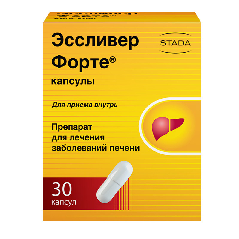 Изображение товара Эссливер Форте капсулы 30 шт - гепатопротектор для восстановления печени и обмена веществ