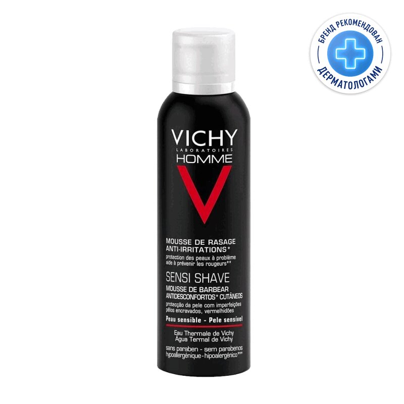 Изображение товара Vichy Homme Пена для бритья против раздражения кожи 200 мл для чувствительной кожи