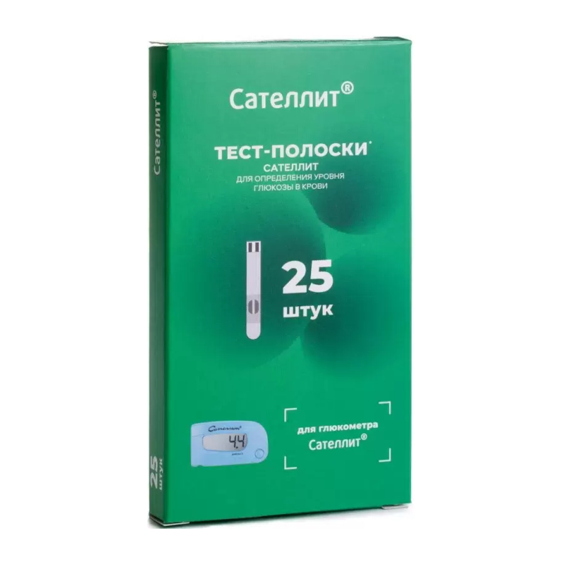 

Сателлит Тест-полоски для глюкометра 25 шт