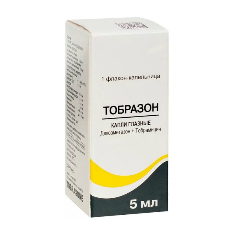 Изображение товара Глазные капли Тобразон 5 мл для лечения воспалительных заболеваний