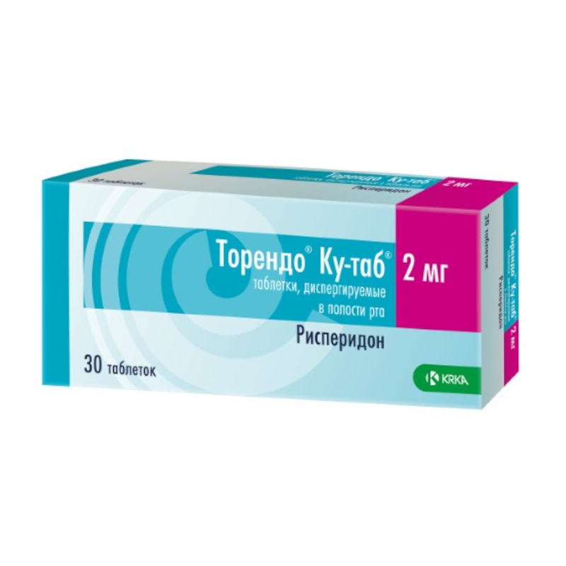 Изображение товара Торендо Ку-таб 2 мг диспергируемые таблетки для лечения шизофрении 30 шт