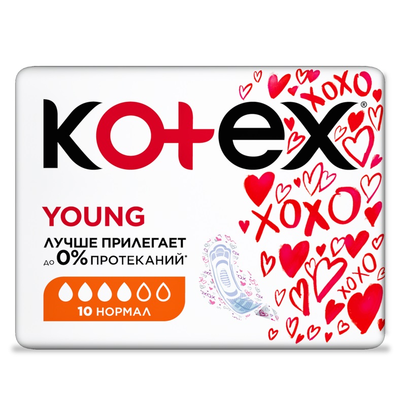 Kotex Прокладки Янг Нормал с крыл 10 шт kotex natural прокладки гигиенические нормал 8