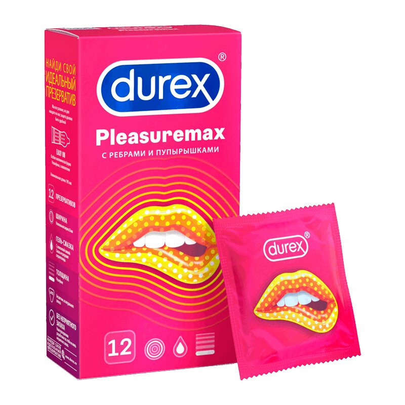 Durex Плежемакс Презервативы с ребрами и пупырышками 12 шт презервативы ребристые viva вива 3шт