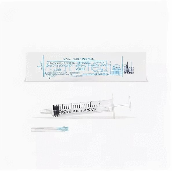 ВМ Шприц одноразовый 2 мл с иглой 0,6х30мм