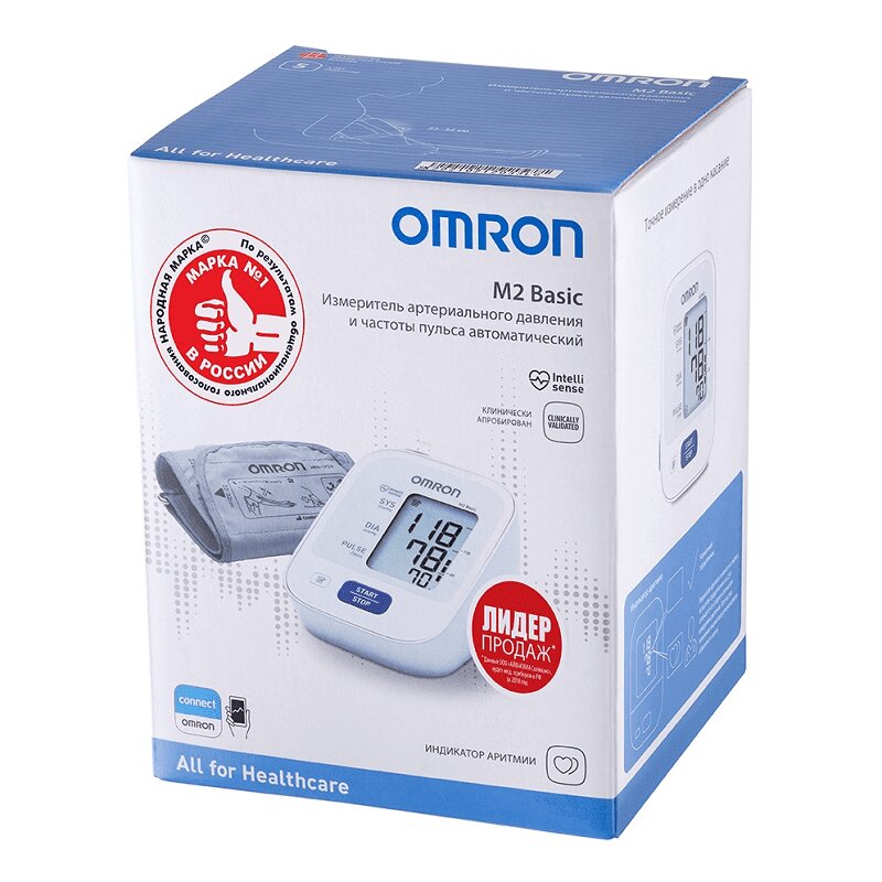 

Omron Тонометр автоматический M2 Basic на плечо без адаптера с манжетой 22-32 см