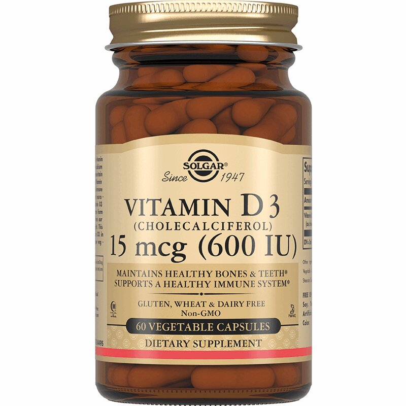 Solgar Витамин Д3 600МЕ капс.60 шт solgar витамин с 500 с малиновым вкусом 90 таблеток