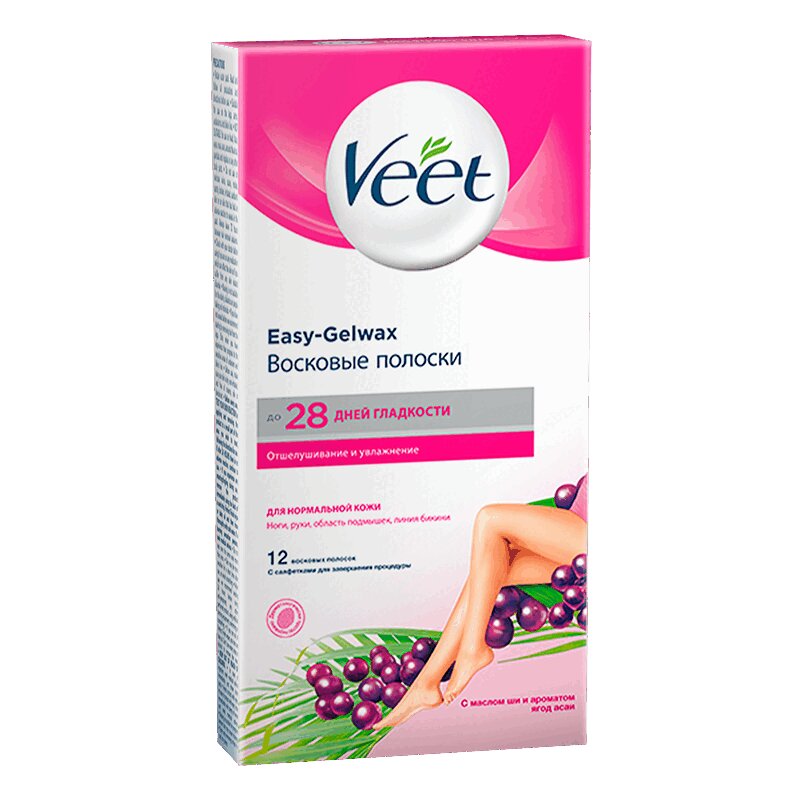 Полоски Veet восковые для нормальной кожи 12 шт