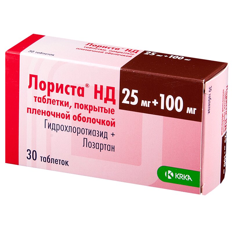 Изображение товара Лориста НД 25 мг+100 мг таблетки 30 шт