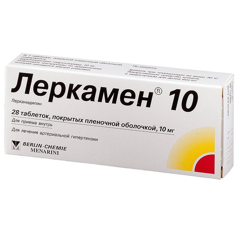 Изображение товара Леркамен 10 мг таблетки 28 шт - селективный блокатор кальциевых каналов для гипертензии
