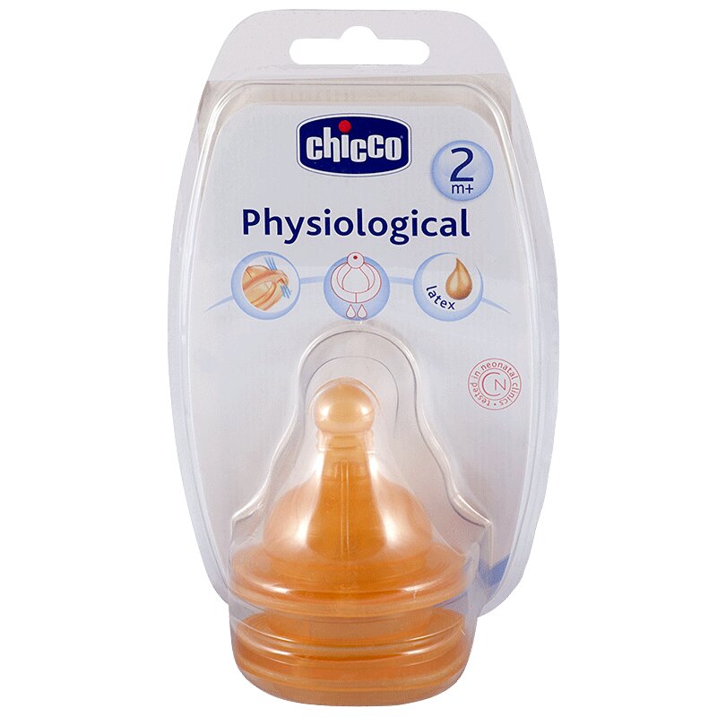 

Chicco Physiological Соска латексная физиологичная 2+ средний поток 2 шт