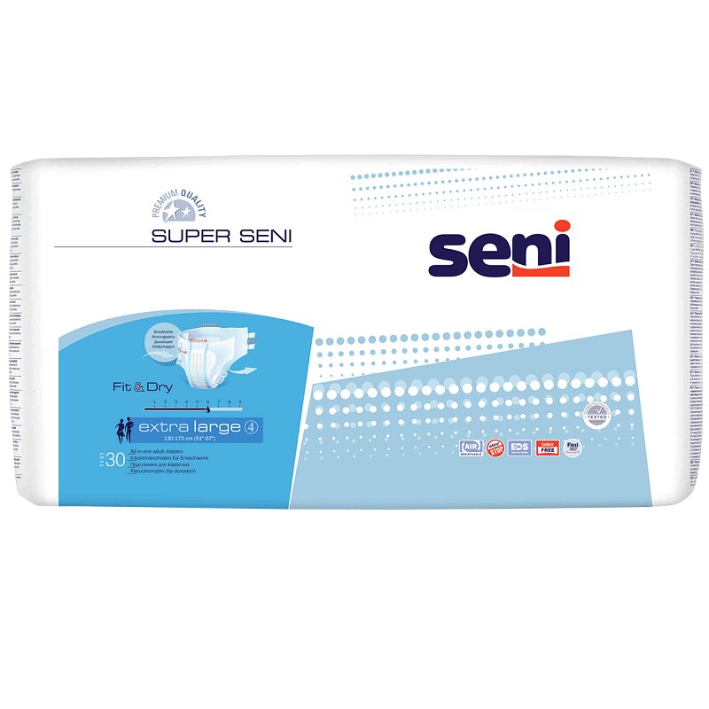 Изображение товара Подгузники Seni Супер Эир XL для взрослых 30 шт, надежная защита и комфорт