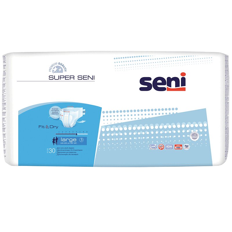 Изображение товара Подгузники для взрослых Seni размер L, 30 шт - комфорт и надежность для пациентов
