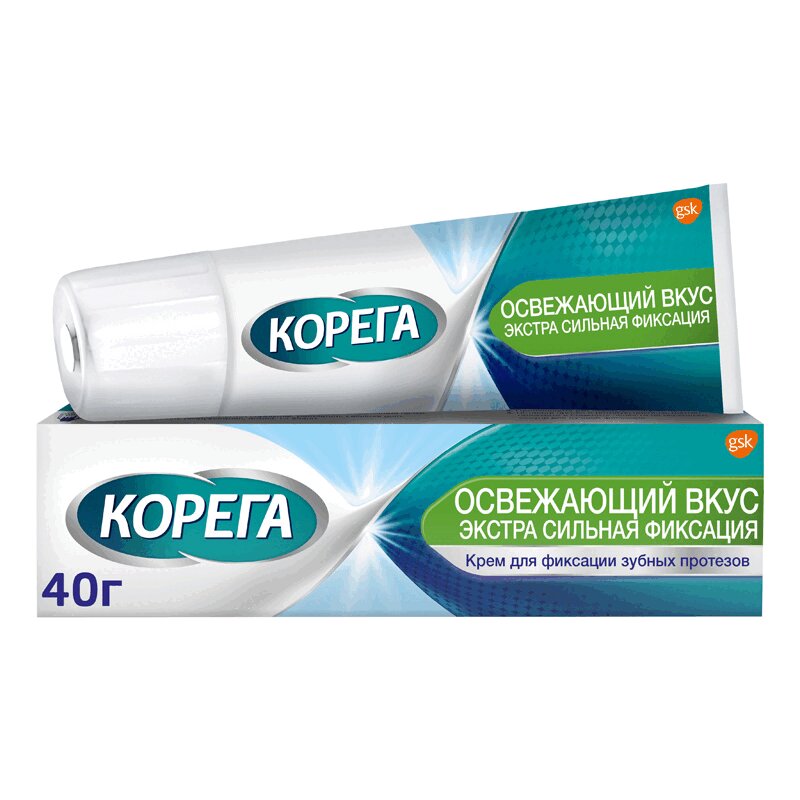 

Корега крем для фиксации зубных протезов экстра сильной фиксации Освежающий 40 г