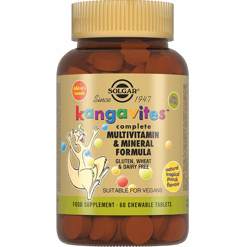 Solgar Кангавитес со вкусом тропических фруктов таблетки жевательные для детей тропические фрукты 60 шт now foods хром 200 мкг 100 таблеток х 386 мг