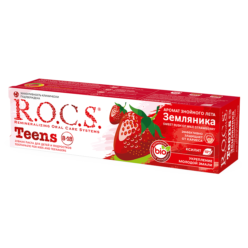 

R.O.C.S. Teens Зубная паста для детей 8-18 лет Земляника 74 г